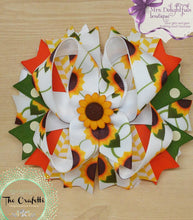 Load image into Gallery viewer, yellow sunflower boutique bow
